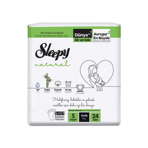 Sleepy Natural Bambusz pelenka 5-Junior (11-18)(24db)