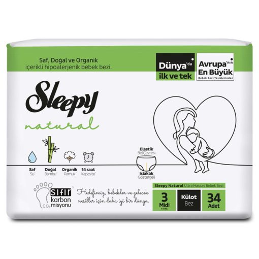 Sleepy Natural Bambusz bugyipelenka 3-Midi (4-9)(34db)