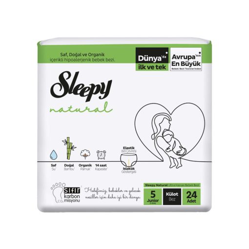 Sleepy Natural Bambusz bugyipelenka 5-Junior (11-18)(24db)