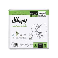 Sleepy Natural Bambusz bugyipelenka 6-XL (15-25)(20db)