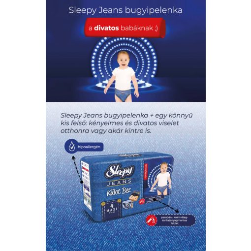 Sleepy JEANS gumisderekú bugyipelenka XL 6 (15-25)/20db
