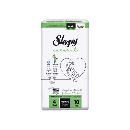 Sleepy Natural Ultra Sensitive Bambusz pelenka Maxi 4 (7-14)(10db)