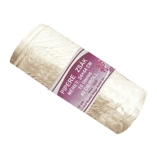 Pipere szemeteszsák fehér 10L 34x44cm - 40db