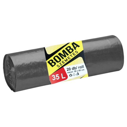 Bomba szemeteszsák fekete 35L 50x60cm - Erős - 20db