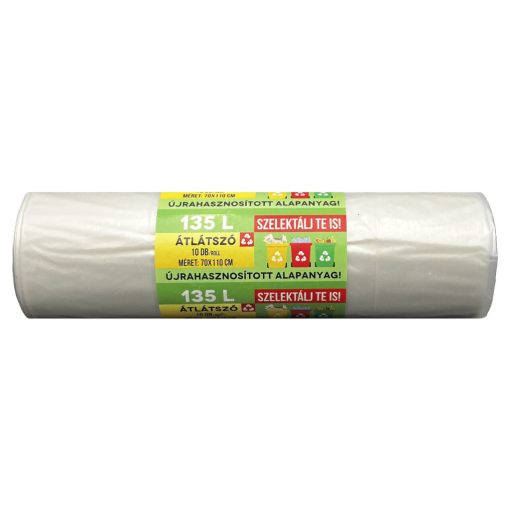 Átlátszó szemeteszsák 135L 70x110cm - Extra erős - 10db