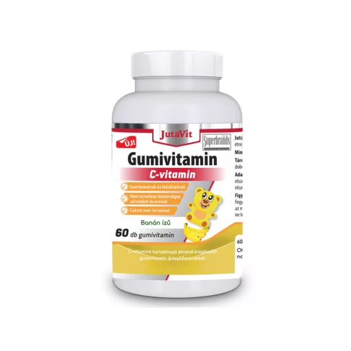 JutaVit C-vitamin CUKORMENTES gumivitamin 60db - Banán