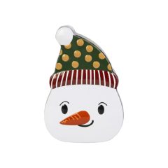 Karácsonyi fém díszdoboz - Hóember