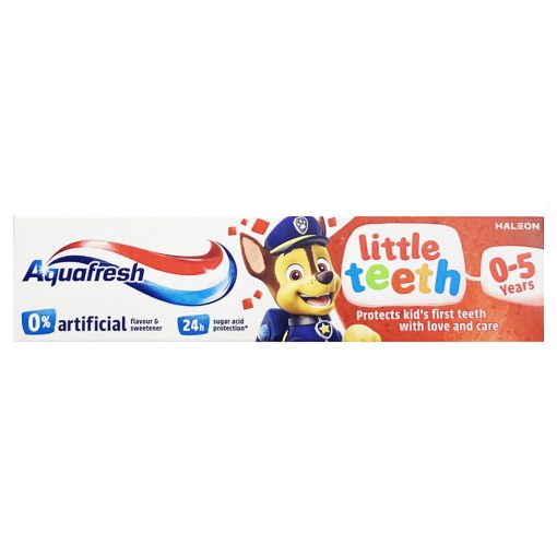 Aquafresh gyerek fogkrém 50ml - 0-5 év - Little Teeth Mancs őrjárat