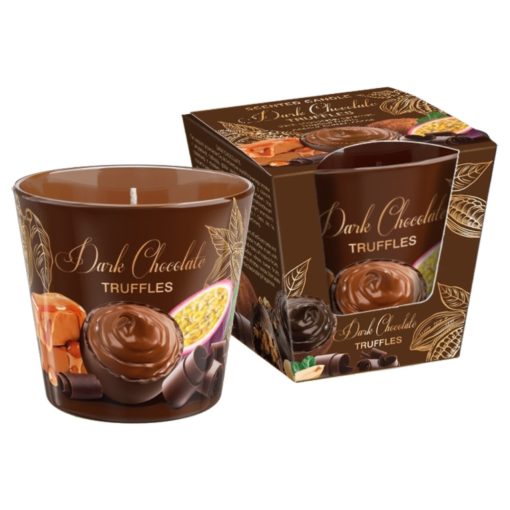 Bartek illatgyertya üvegpohárban – Étcsokoládé Trüffel