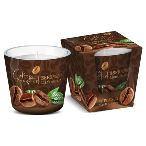 Bartek illatgyertya üvegpohárban Pörkölt kávé - Klasszikus fekete eszpresszó