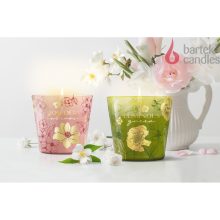 Bartek illatgyertya üvegpohárban - Floral Garden - Luminous Green