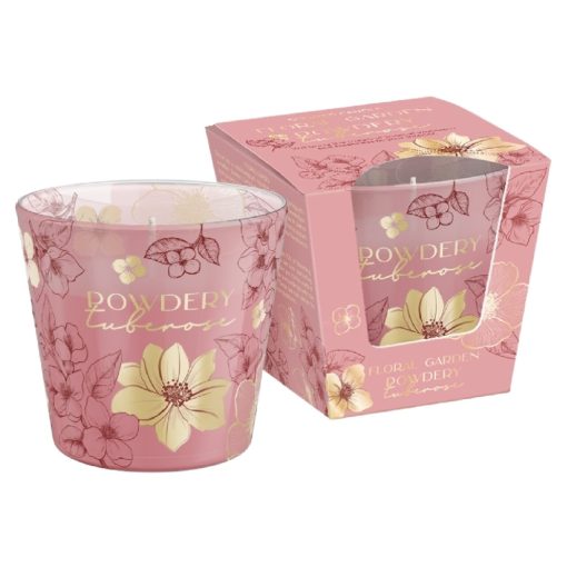 Bartek illatgyertya üvegpohárban - Floral Garden - Powdery Tuberose