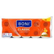 Boni Classic Pure White wc-papír 10 tekercs 3 rétegű