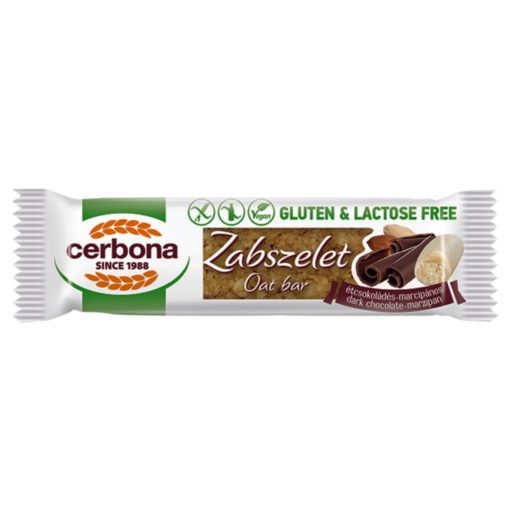Cerbona gluténmentes Zabszelet 40g - Étcsokoládés-marcipános