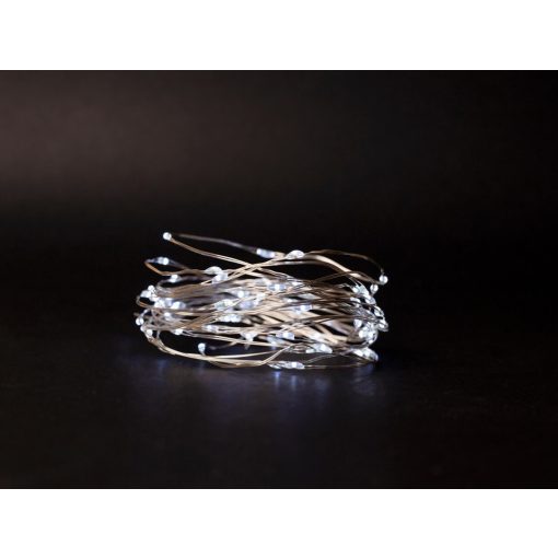 Entac Karácsonyi HIDEG fehér fényfüzér BELTÉRI IP20 - 80 LED - 4m