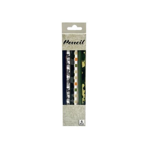 Grafit ceruza HB 6db - Mintás, radír véggel