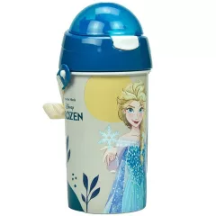   Disney Jégvarázs Together We Lead műanyag szívószálas kulacs akasztóval 500 ml