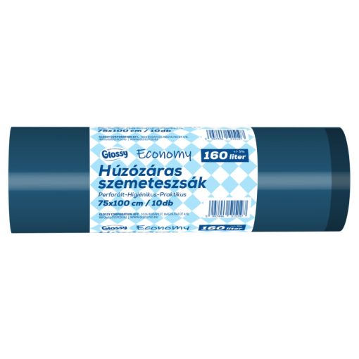 Glossy Economy húzózáras szemeteszsák 160L/10db (75x100cm)