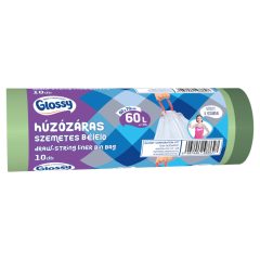 Glossy húzózáras Erős szemeteszsák 60L/10db (60x70cm)