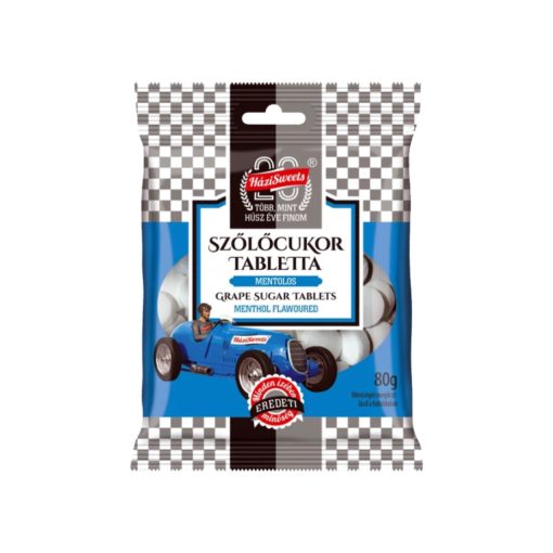 HáziSweets szőlőcukor tabletta 80g - Mentolos