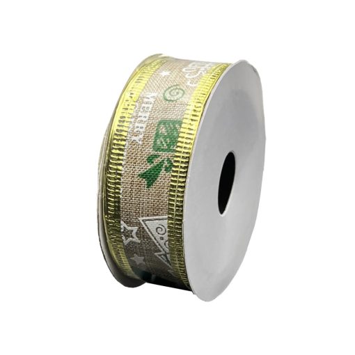 Karácsonyi szalag 1db - Natúr