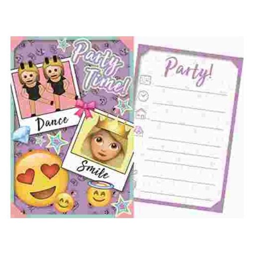 Emoji Purple Party Meghívó