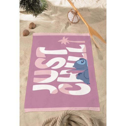 Disney Lilo és Stitch, A csillagkutya Just Chill fürdőlepedő, strand törölköző 70x140cm (Fast Dry)