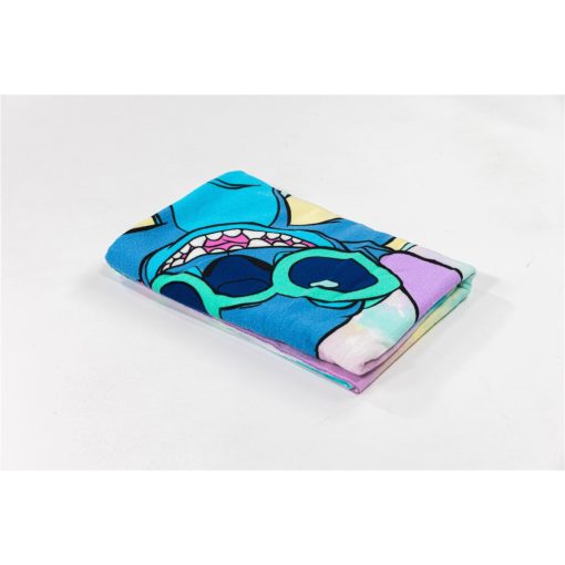 Disney Lilo és Stitch, A csillagkutya Rainbow Waves fürdőlepedő, strand törölköző 70x140cm (Fast Dry)
