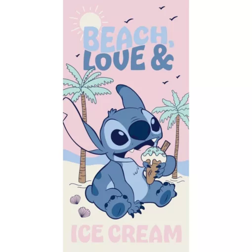 Disney Lilo és Stitch, A csillagkutya Beach Ice Cream fürdőlepedő, strand törölköző 70x140cm (Fast Dry)