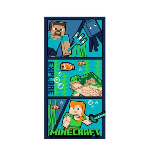 Minecraft Explore fürdőlepedő, strand törölköző 70x140cm (Fast Dry)