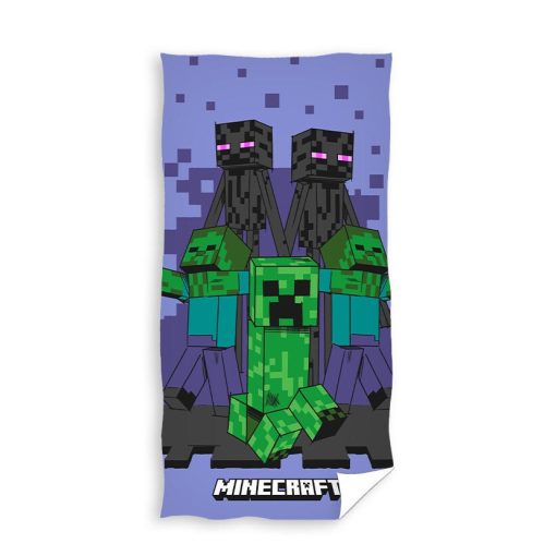 Minecraft Purple Attack fürdőlepedő, strand törölköző 70x140cm