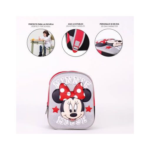 Disney Minnie Grey 3D hátizsák, táska 31 cm