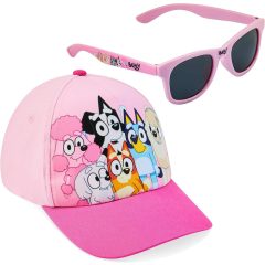 Bluey Pink Team napszemüveg és baseball sapka szett