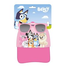 Bluey Pink Team napszemüveg és baseball sapka szett
