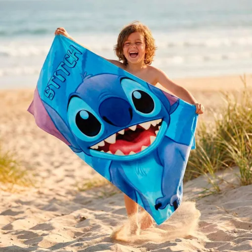 Disney Lilo és Stitch, A csillagkutya Big Smile fürdőlepedő, strand törölköző 70x140cm (Fast Dry)