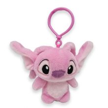 Disney Lilo és Stitch, A csillagkutya Pink 3D plüss figura akasztóval, táskadísz 12 cm