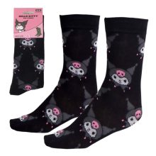 Hello Kitty Kuromi Black felnőtt hosszú szárú zokni 36/43