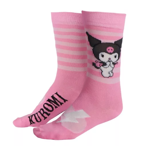 Hello Kitty Kuromi Pink felnőtt hosszú szárú zokni 36/43