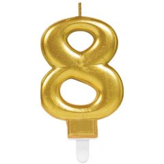 Arany Gold számgyertya 8-as tortagyertya