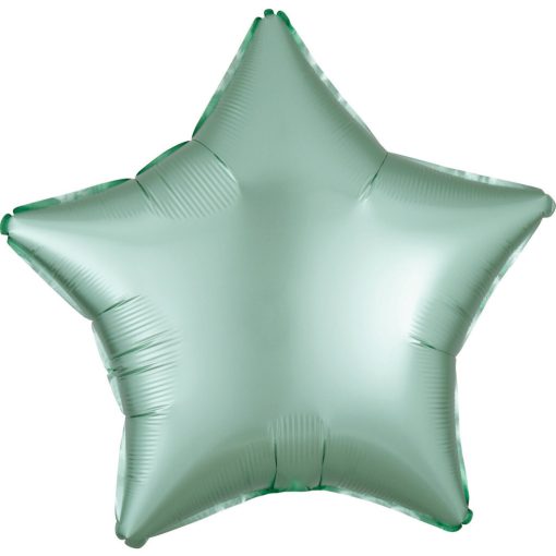 Zöld Silk Lustre Mint csillag fólia lufi 48 cm