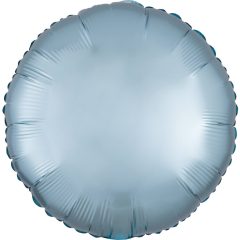 Kék Silk Lustre Pastel kör fólia lufi 43 cm
