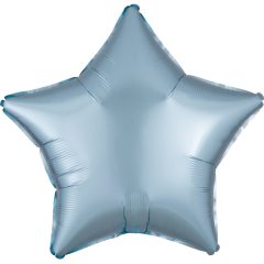 Kék Silk Lustre Pastel csillag fólia lufi 48 cm
