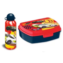 Hot Wheels Red szendvicsdoboz + alumínium kulacs szett
