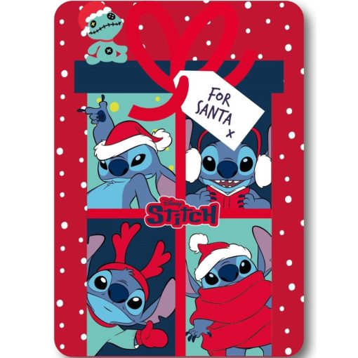 Disney Lilo és Stitch, A csillagkutya Santa Karácsonyi polár takaró 100x140cm