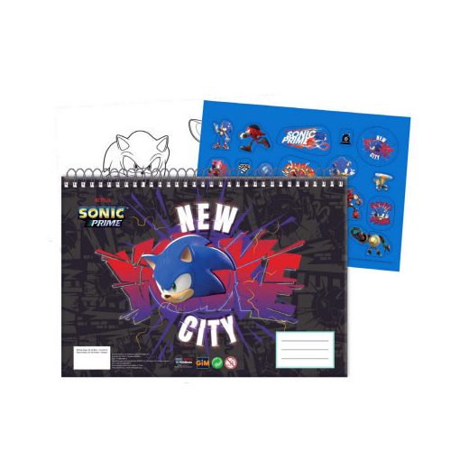 Sonic a sündisznó Get Me A/4 spirál vázlatfüzet 40 lapos matricával