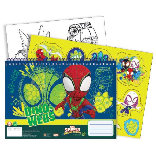 Pókember Spidey Dino-Webs A/4 spirál vázlatfüzet 40 lapos matricával