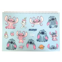 Disney Lilo és Stitch, A csillagkutya Universe A/4 spirál vázlatfüzet 40 lapos matricával