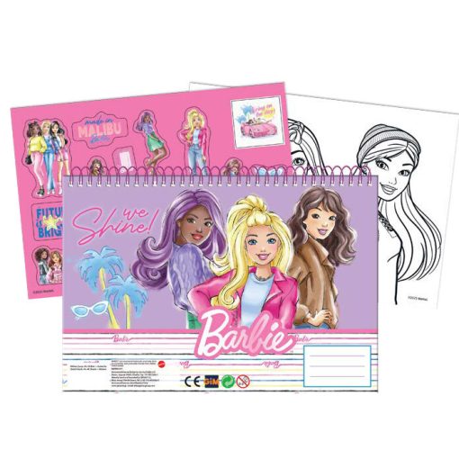 Barbie Paints A/4 spirál vázlatfüzet 40 lapos matricával