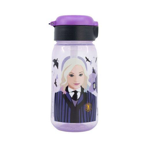 Wednesday Nevermore Academy műanyag szívószálas kulacs 510 ml