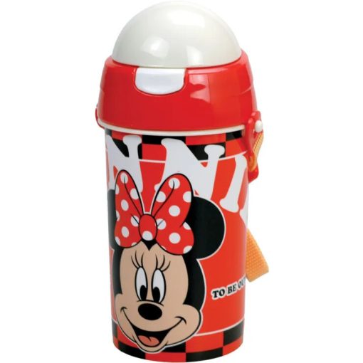Disney Minnie Bloom műanyag szívószálas kulacs akasztóval 500 ml